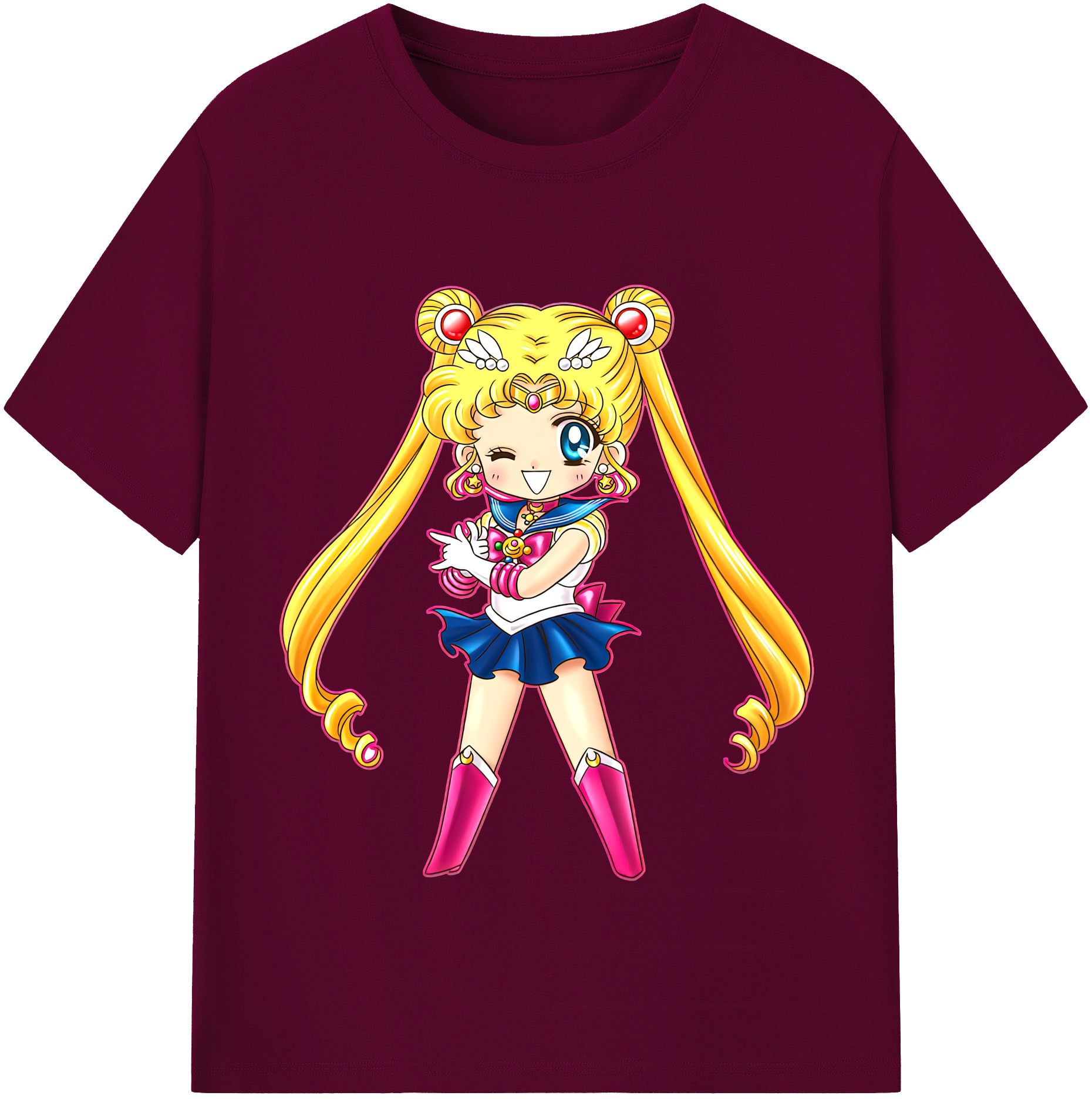 （画像用） 美少女戦士セーラームーン 月野 うさぎ つきの うさぎ Sailor Moon Tsukino Usagi レディースカジュアルプリントTシャツ（綿100％）